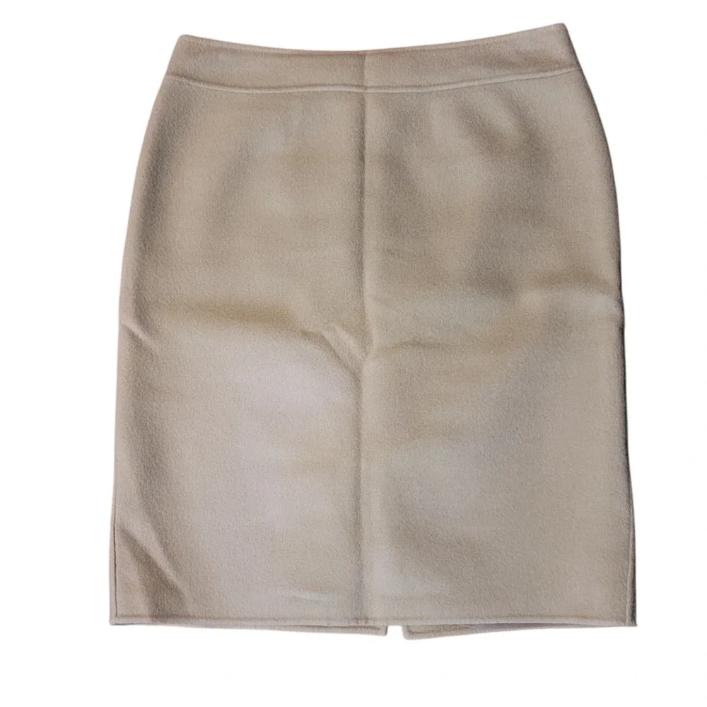 EUC Talbots 4P Beige Wool Midi Skirt‎ Pencil Office Career Romantic Twee